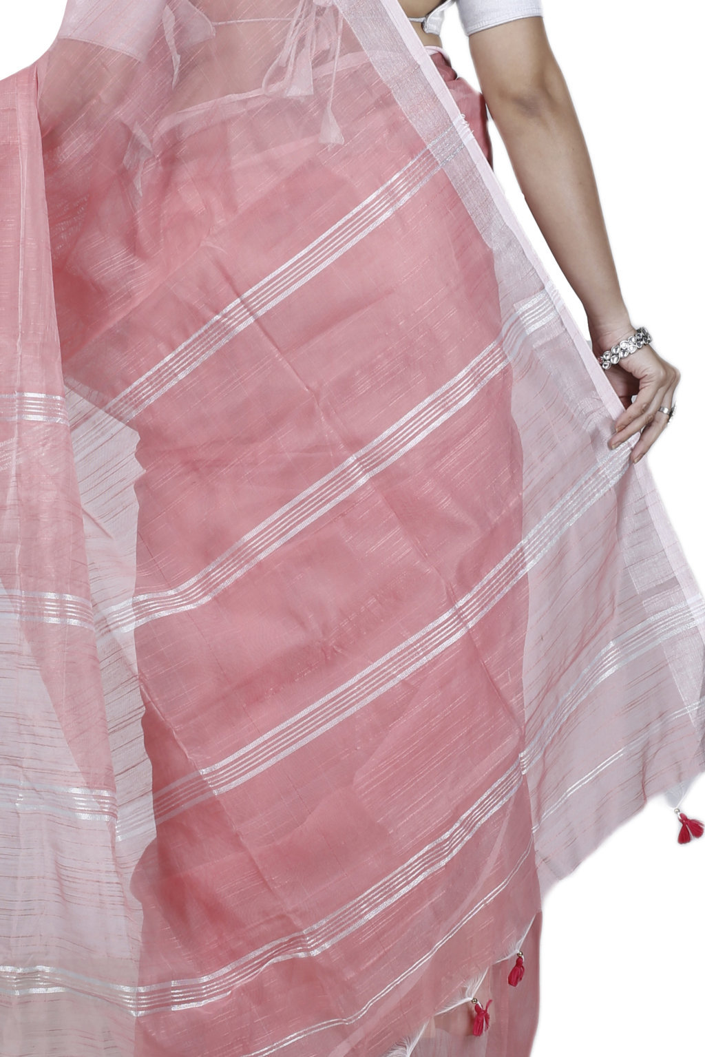 Pitch Blended Cotton Toshini Hand Loom Saree (1182)